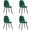 vidaXL Sillas de comedor 4 unidades terciopelo verde oscuro