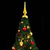 vidaXL &Aacute;rbol de Navidad preiluminado con luces y bolas verde 210 cm