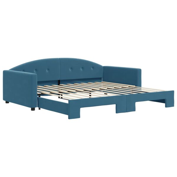 vidaXL Sof&aacute; cama nido terciopelo azul 100x200 cm
