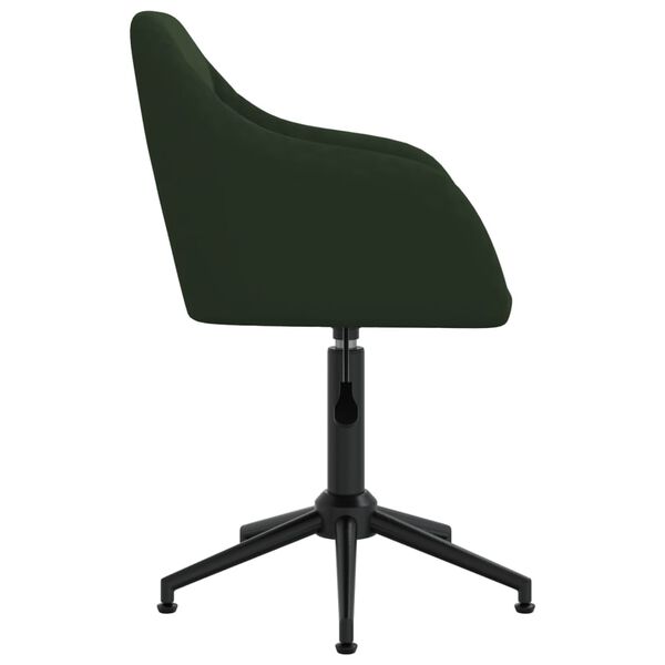 vidaXL Silla de comedor giratoria 6 uds terciopelo verde oscuro