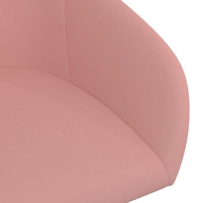 vidaXL Silla de comedor giratoria de terciopelo rosa