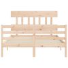 vidaXL Estructura de cama con cabecero madera maciza 140x190 cm