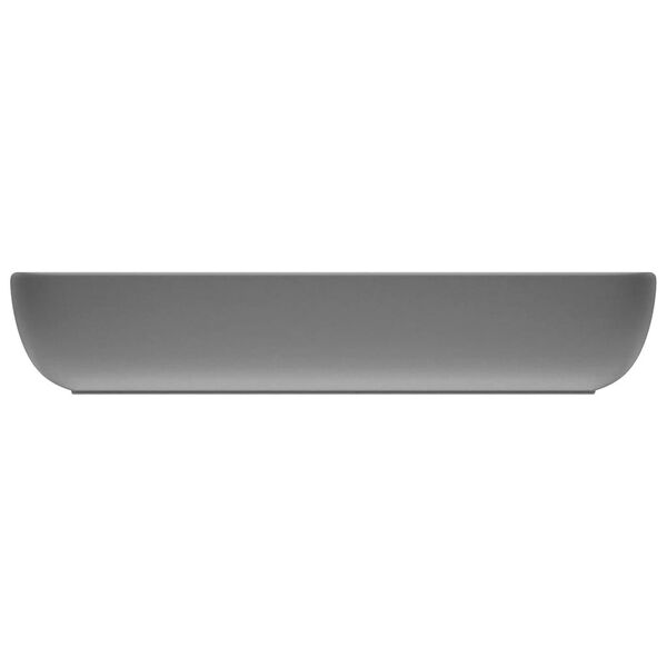 vidaXL Lavabo de lujo de cer&aacute;mica rectangular gris claro mate 71x38 cm