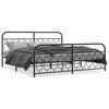 vidaXL Estructura cama sin colch&oacute;n con estribo metal negro 200x200 cm