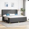 vidaXL Cama tipo Box Spring con colch&oacute;n Gris oscuro 200 x 200 cm tela