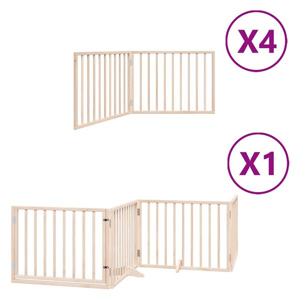 vidaXL Puerta para perros plegable 12 paneles madera de &aacute;lamo 960 cm