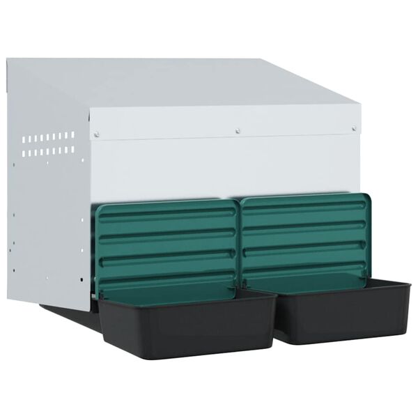 vidaXL Nido para gallinas con 2 compartimentos de acero galvanizado para montar en la pared