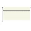 vidaXL Toldo autom&aacute;tico persiana LED sensor de viento crema 3,5x2,5m