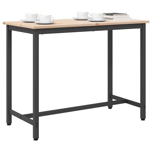 vidaXL Mesa Natural 100 x 50 x 77 cm Madera Ingenierizada y Acero