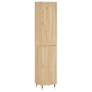 vidaXL Aparador de madera contrachapada roble Sonoma 34,5x34x180 cm