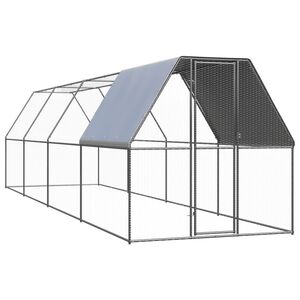 vidaXL Jaula gallinero de exterior de acero galvanizado 2x8x2 m