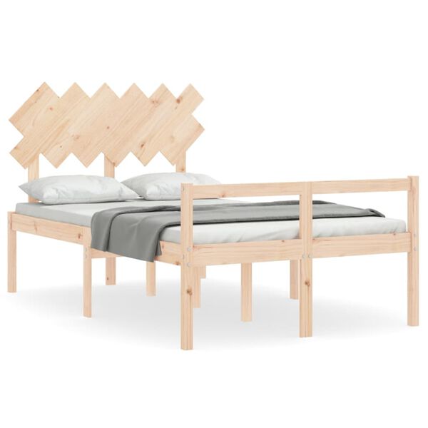 vidaXL Cama de matrimonio personas mayores con cabecero madera maciza