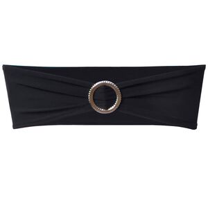 Mo&ntilde;o decorativo el&aacute;stico para sillas con hebilla 25 pzas Negro