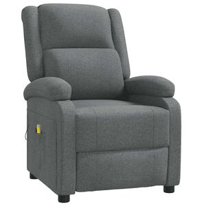 vidaXL Sill&oacute;n de masaje de tela gris oscuro