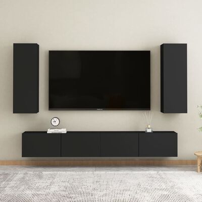 vidaXL Mueble para TV madera contrachapada negro 30,5x30x90 cm