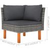 vidaXL Set de muebles de jard&iacute;n 5 pzas y cojines rat&aacute;n sint&eacute;tico gris
