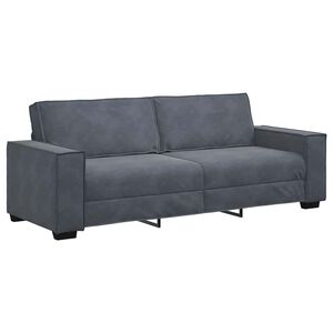 vidaXL Sof&aacute; de 3 plazas terciopelo gris oscuro 220x78x84 cm