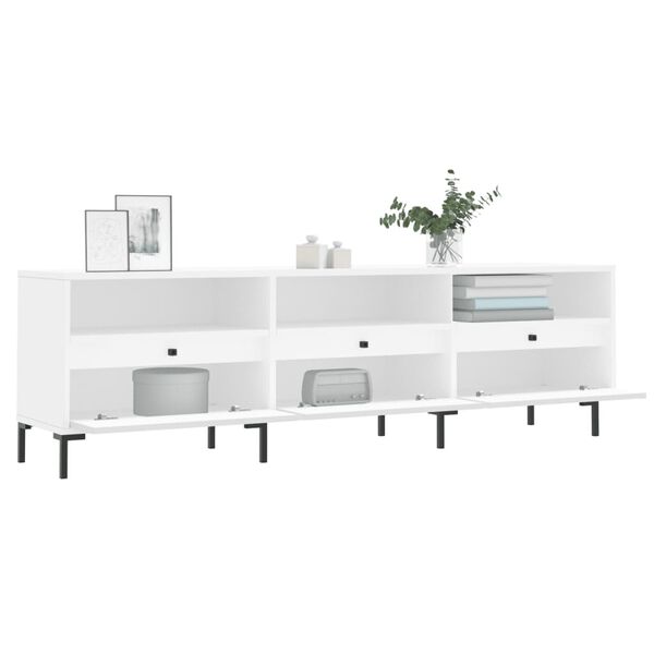 vidaXL Mueble de TV madera contrachapada blanco 150x30x44,5 cm