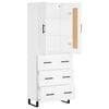 vidaXL Aparador alto madera contrachapada blanco 69,5x34x180 cm