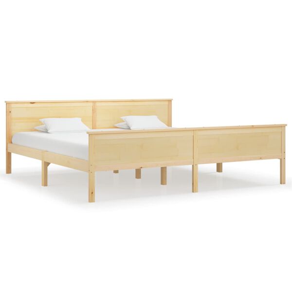 vidaXL Estructura de cama sin colch&oacute;n madera maciza de pino 200x200 cm