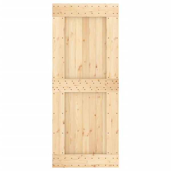 vidaXL Puerta corredera con herrajes madera maciza de pino 85x210 cm