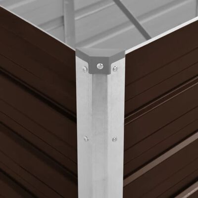 vidaXL Arriate de acero galvanizado marrón 320x80x45 cm