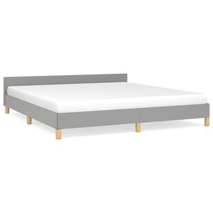vidaXL Cama sin colch&oacute;n tela gris claro 180x200 cm