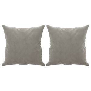 vidaXL Cojines decorativos 2 uds terciopelo gris claro 40x40 cm