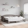 vidaXL Sof&aacute; cama nido con colch&oacute;n tela gris taupe 100x200 cm