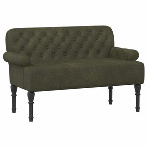 vidaXL Sof&aacute; amoroso con botones acolchados Verde militar