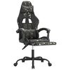 vidaXL Silla gaming con reposapi&eacute;s cuero sint&eacute;tico negro camuflaje