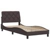 vidaXL Estructura de cama sin colch&oacute;n tela marr&oacute;n oscuro 90x190 cm