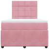 vidaXL Cama box spring con colch&oacute;n terciopelo rosa 120x190 cm
