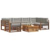 vidaXL Conjunto de sof&aacute;s de exterior 7 pcs Gris Natural y Claro