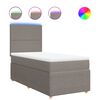 vidaXL Cama box spring con colch&oacute;n tela gris taupe 90x190 cm
