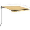 vidaXL Toldo manual retr&aacute;ctil con postes amarillo y blanco 3,5x2,5 m