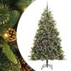 vidaXL &Aacute;rbol de Navidad artificial con ramas plegables y conos 210 cm