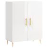 vidaXL Aparador de madera contrachapada blanco brillante 69,5x34x90 cm