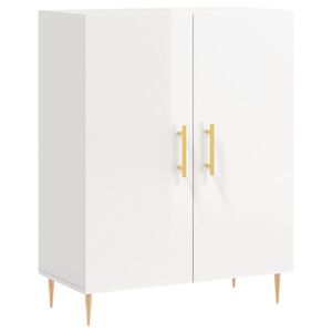vidaXL Aparador de madera contrachapada blanco brillante 69,5x34x90 cm