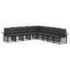 vidaXL Conjunto de sof&aacute;s de exterior 9 uds. Negro y Gris oscuro