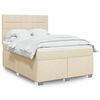 vidaXL Cama box spring con colch&oacute;n tela color crema 140x200 cm