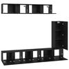 vidaXL Conjunto de mueble de TV 6 pcs Roble Negro Madera de ingenier&iacute;a