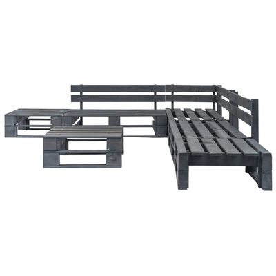 vidaXL Set de muebles de palets para jardín 6 piezas madera gris