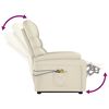 vidaXL Sill&oacute;n de masaje elevable cuero sint&eacute;tico blanco crema