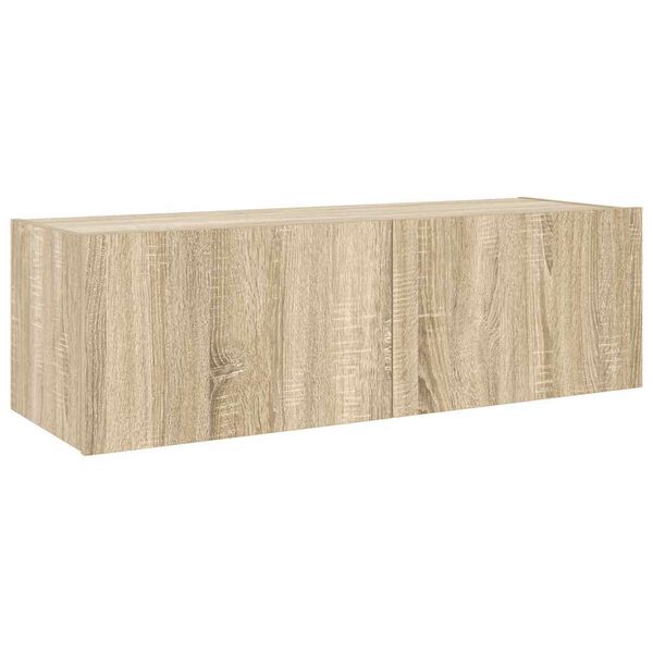 vidaXL Mueble de TV de pared con luces LED roble Sonoma 100x35x31 cm