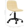 vidaXL Silla de comedor giratoria de terciopelo crema