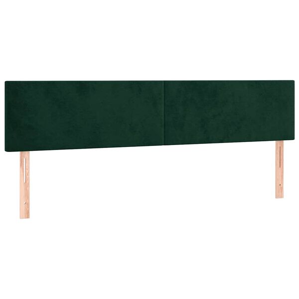 vidaXL Cabecero con LED de terciopelo verde oscuro 200x5x78/88 cm