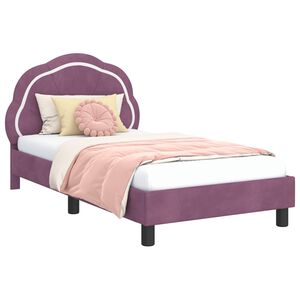 vidaXL Cama para niños con cabecero Morado 80 x 160 cm Terciopelo
