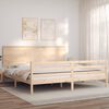 vidaXL Estructura de cama de matrimonio con cabecero madera maciza
