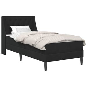 vidaXL Estructura de cama con colch&oacute;n Negro 90 x 190 cm Terciopelo
